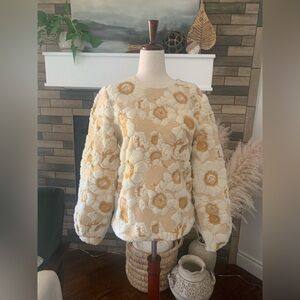 NWT Rare Sézane Harlem Sweatshirt size 6 (38 FR) ochre ecru SOLD OUT